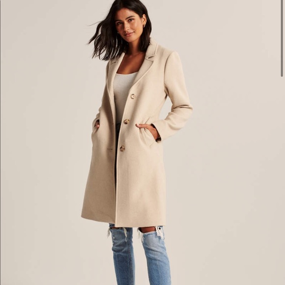 Nwt Af Wool Blend Dad Coat In Cream 